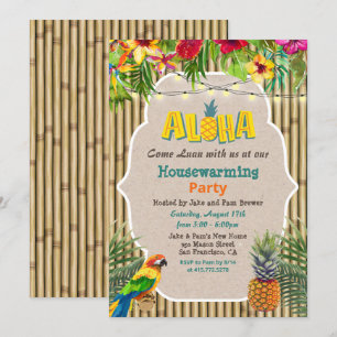 Convite Para Aquecimento Doméstico Tropical Aloha