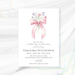 Convite para Arco aniversário de 30 anos de PARTID<br><div class="desc">Um arco de coquete rosa feminino é decorado com pequenas flores silvestres rosa e roxas.</div>