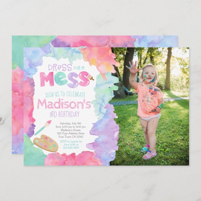 Convite para Art Birthday (Frente/Verso)