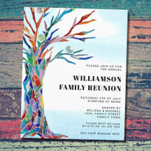 Convite para Árvore Familiar de Reunião de Família