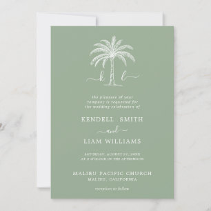 Convite para Árvore Palm do Logotipo de Casamento