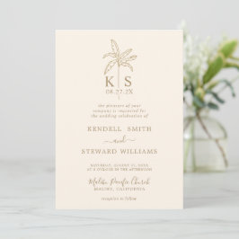 Convite para Árvore Palm do Logotipo de Casamento