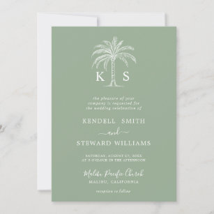 Convite para Árvore Palm do Logotipo de Casamento 