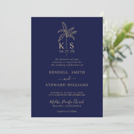 Convite para Árvore Palm do Logotipo de Casamento
