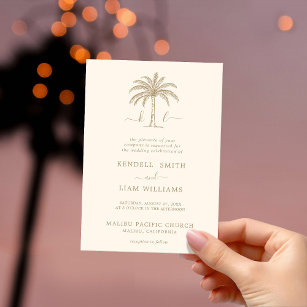 Convite para Árvore Palm do Logotipo de Casamento 