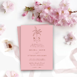 Convite para Árvore Palm do Logotipo de Casamento