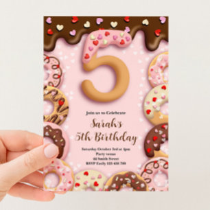 Convite para as Meninas do 5º Aniversário do Donut