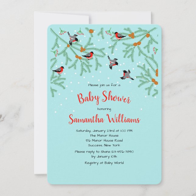 Convite para aves de inverno (Frente)