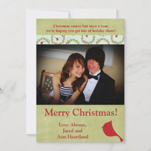 Convite para aves de Natal Cardeal 5x7