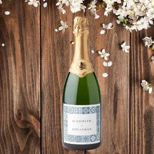 Convite para azulejos espanhóis azuis e cinzas