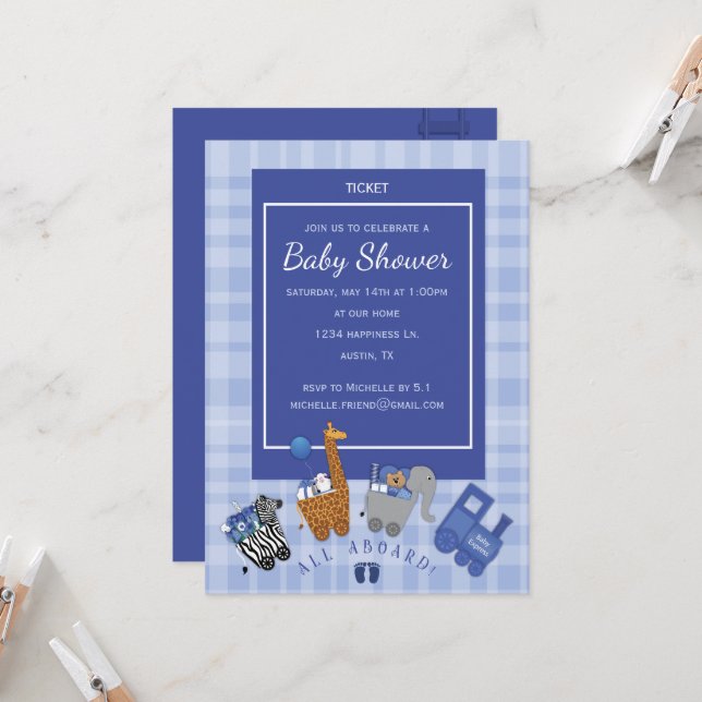 Convite para Baby Express (Frente/Verso In Situ)