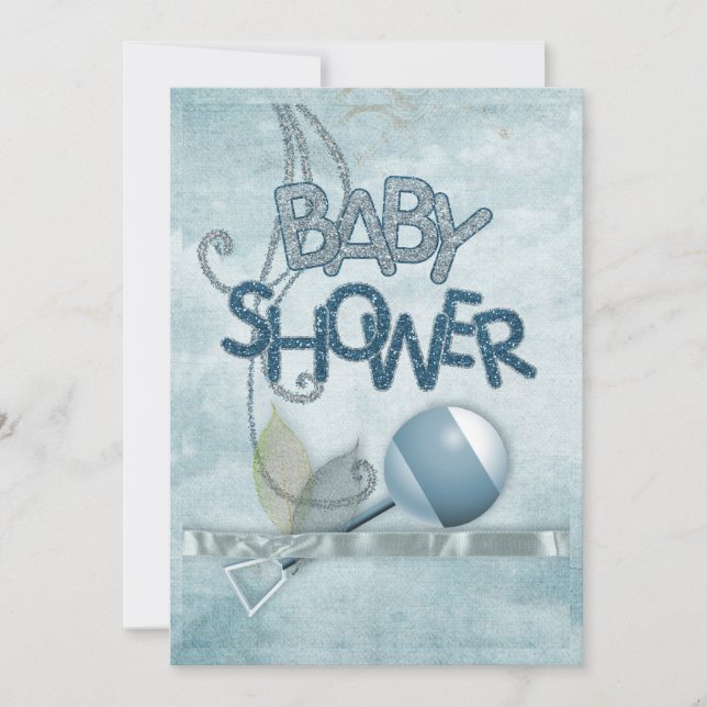 Convite para Babyshower Azul (Frente)