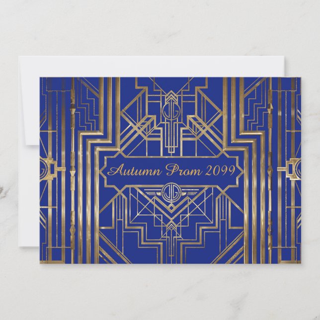 Convite para Bailes de formatura de outono, ouro,  (Frente)