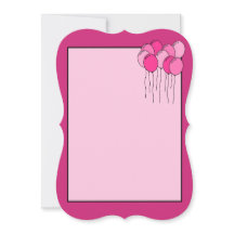Convite para balão rosa