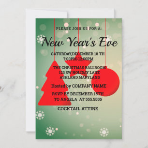 Convite para Balls Red New Year, Maravilhoso, Eleg
