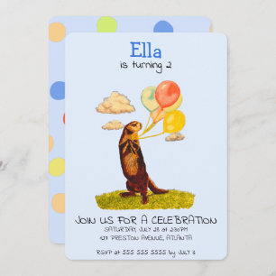 Convite para Balões do bonito Otter Holding Party