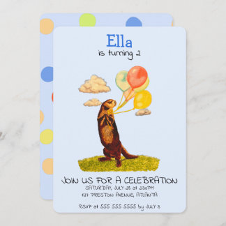 Convite para Balões do bonito Otter Holding Party