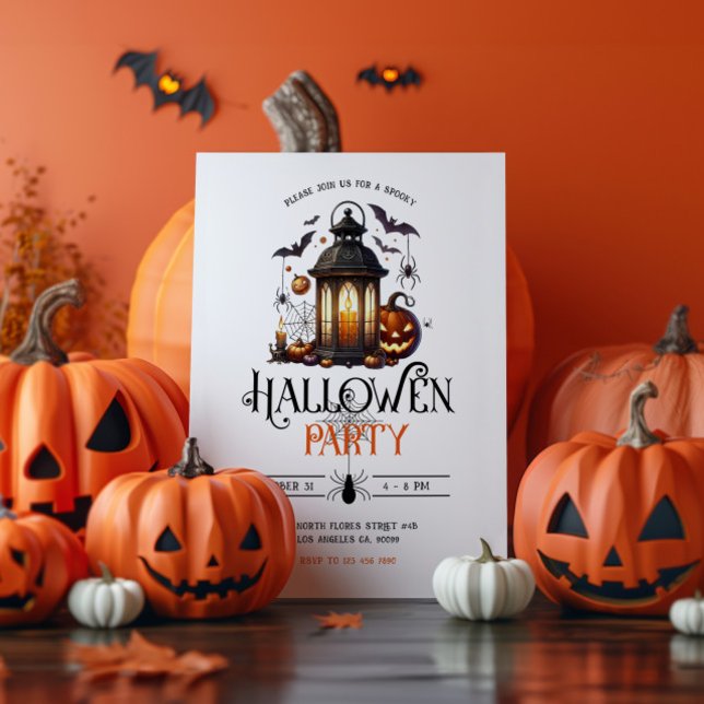 Convite para Banho de Lanterna de Halloween e Fest (Criador carregado)
