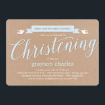 Convite para Banner de Natal - Azul<br><div class="desc">Convide seus amigos e família para testemunhar o evento importantíssimo do seu filho com este Convite Baptism de Script de Precioso. Também disponível em mais cores. A combinar cartões de agradecimento disponíveis. {berryberrysweet.com}</div>