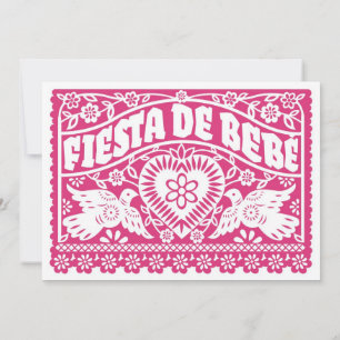 Convite para Banner de Pássaros de Amor Rosa Fiest