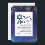 Convite para Bar da Noite Estelar Mitzvah<br><div class="desc">Um Bar moderno, Mitzvah, convite para a celebração do seu filho. A estrela de David pode ser arrastada para qualquer local, maior ou menor ( -) ou eliminada. (Freevetor.com). (Design de Freepik.com). () O cartão é fácil de personalizar com seu texto, fonte e cor da fonte.() Não exatamente o que...</div>