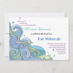 Convite para Bar de Onda de Beachy Ocean Mitzvah