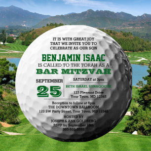 Convite para Bar Mitzvah da Bola de Golfe