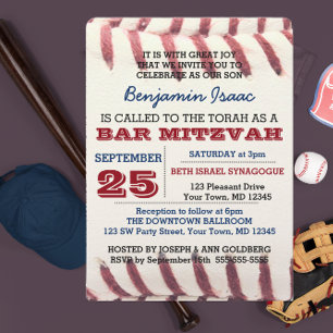 Convite para Bar Mitzvah de Baseball