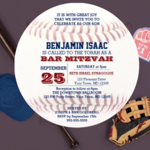 Convite para Bar Ronda de Baseball Mitzvah