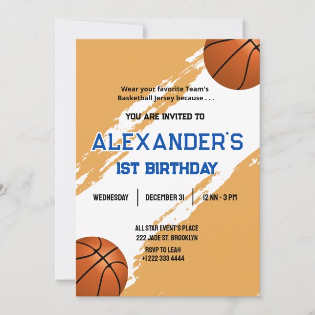 Convite para Bash de Aniversário de primeiro anive (Frente)