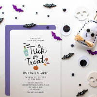 Convite para Bat Ghost Black Cat Festa de Hallowee