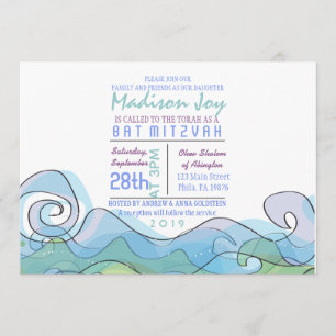 Convite para Bat Mitzvah, Bar de Onda BEACHY Ocean