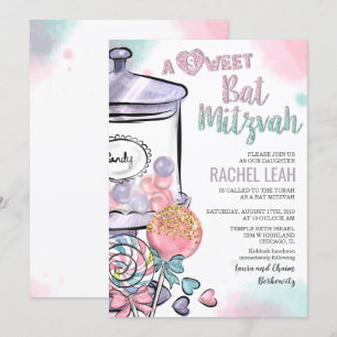Convite para Bat Mitzvah Candyland
