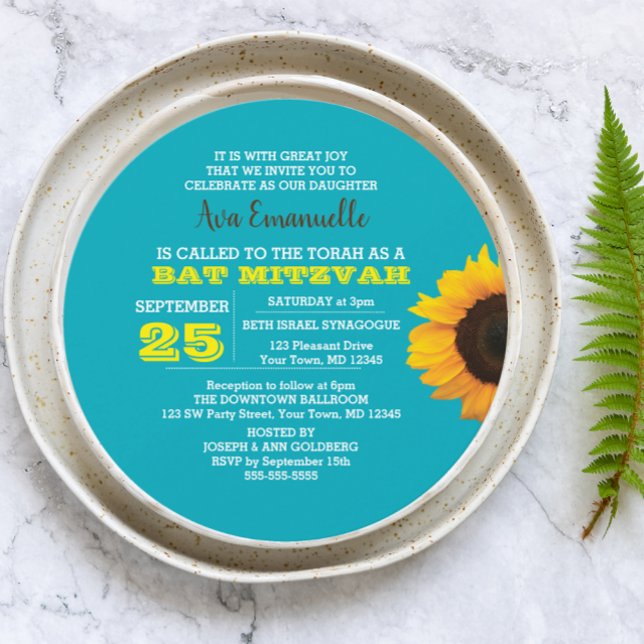 Convite para Bat Mitzvah, de Girassol (Criador carregado)