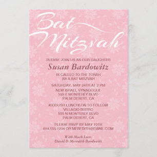 Convite para Bat Mitzvah Floral Elegante