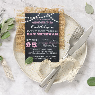 Convite para Bat Mitzvah, Luzes de Chalkboard