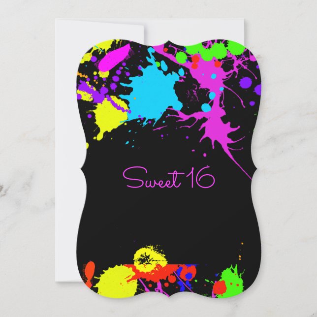 Convite para Bat Mitzvah, Sweet Sixteen, Pintura N (Frente)