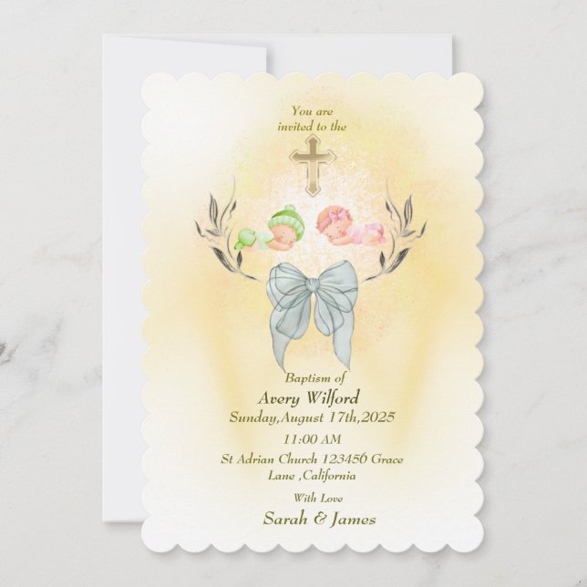 Convite para Batismo através do ouro mole (Frente)