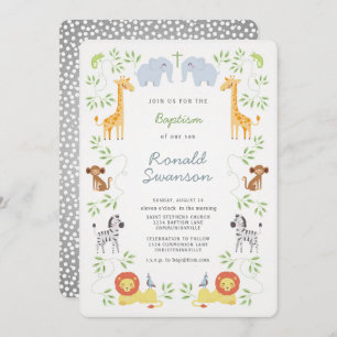 Convite para Batismo de Animais de Arca de Noah