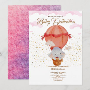 Convite para batismo de animais fofos em balão de 