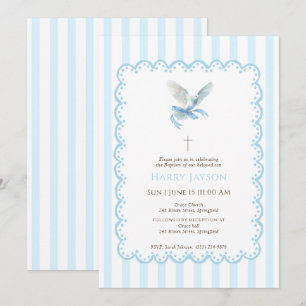 Convite para Batismo de Dove Coquette Azul