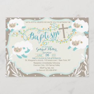 Convite para Batismo de Lamb