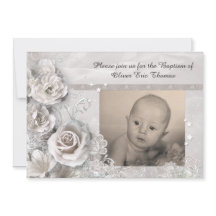 Convite para Batismo Elegante com Foto