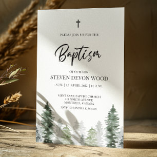 Convite para Batismo Elegante de inverno de Montan