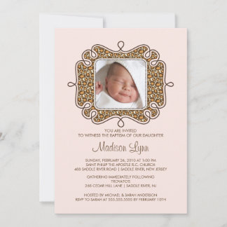 Convite para Batismo Fotográfico do Quadro do Leop