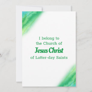 Convite para Batismo LDS Verde e Azul