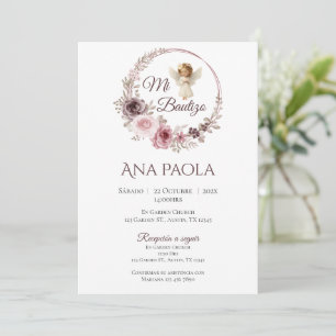 Convite para Batismo Menina no Boho Espanhol