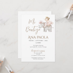 Convite para Batismo Menina no Boho Espanhol