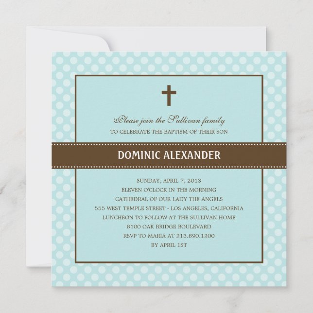 Convite para Batismo/Natal Bolinhas (Frente)