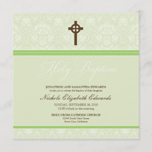 Convite para Batismo Santo de Damasco Elegante (li